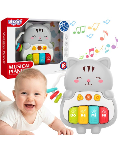 WOOPIE Interactive Piano Kitty Musical Organ Sounds Light 18m+