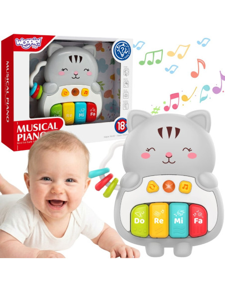 WOOPIE interaktyvus pianino kačiukas muzikiniai vargonų garsai šviesa 18 mėn.+