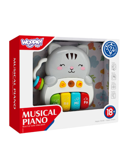WOOPIE Interactive Piano Kitty Musical Organ Sounds Light 18m+