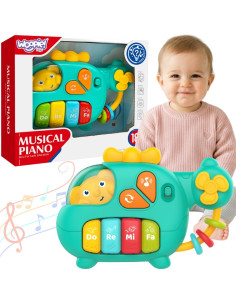 WOOPIE BABY Interactive Piano Helicopter Elephant Musical Sounds 18m+