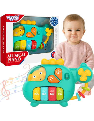 WOOPIE BABY interaktyvus pianinas-sraigtasparnis-dramblys muzikiniai garsai 18 mėn.+