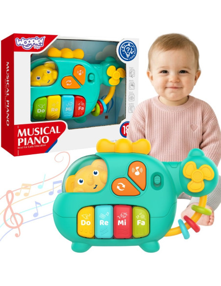 WOOPIE BABY Interactive Piano Helicopter Elephant Musical Sounds 18m+