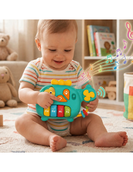 WOOPIE BABY Interactive Piano Helicopter Elephant Musical Sounds 18m+