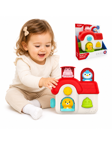 WOOPIE BABY Interactive Pop-Up House Pop-Up Animals Manipulative Toy 18m+