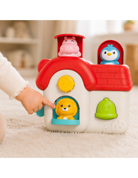 WOOPIE BABY interaktyvus iššokantis namelis su gyvūnais, 18 mėn.+