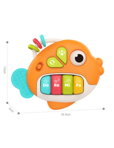 WOOPIE BABY Interactive Piano Fish Organ Musical Sounds Light 18m+