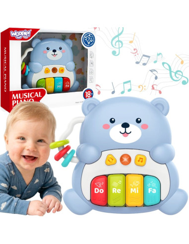 Интерактивное пианино-музыкальный плюшевый мишка WOOPI BABY, 1 шт.