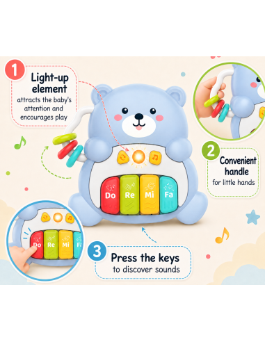 WOOPIE BABY Interactive Piano Musical Teddy Bear 1 piece