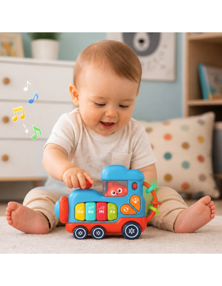 WOOPIE BABY interaktyvus muzikinis fortepijono lokomotyvas