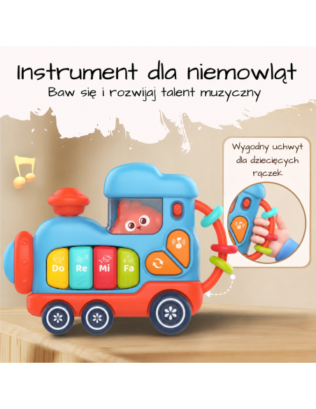 WOOPIE BABY interaktyvus muzikinis fortepijono lokomotyvas