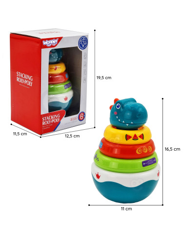 WOOPIE BABY Sensory Toy Dino Pyramid Puzzle for Babies