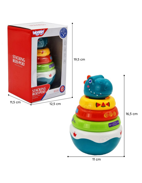 WOOPIE BABY Sensorinis žaislas Dino piramidė Dėlionė kūdikiams
