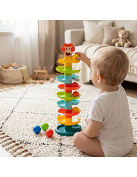 WOOPIE BABY kamuoliukų takelio spiralės rinkinys + 6 kamuoliukai