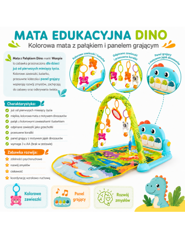 WOOPIE BABY žaidimų kilimėlis su Dino arka