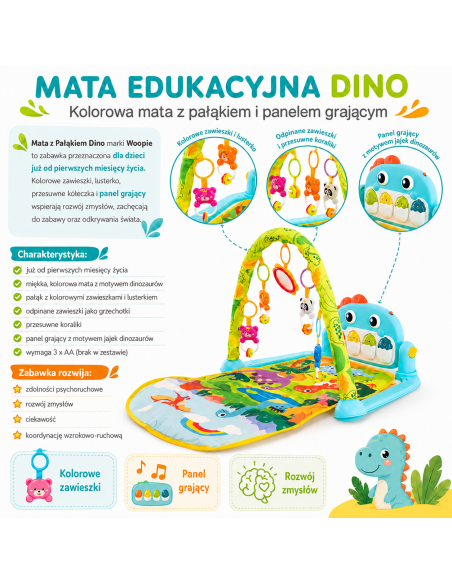 Игровой коврик WOOPI BABY с аркой из динозавров.