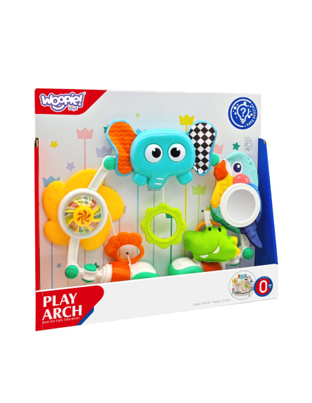 WOOPIE BABY Sensory Arch with Toys for Crib and Stroller Elephant Parrot