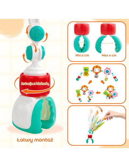 WOOPIE BABY Sensory Arch for Crib and Stroller Animals Lion Bear