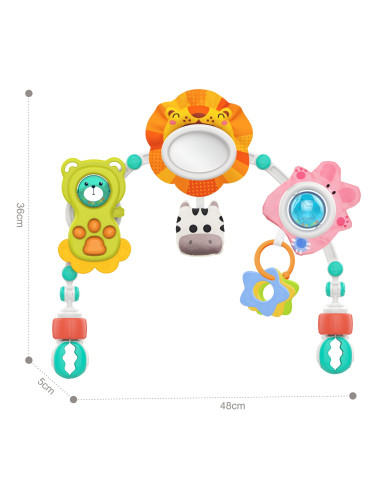 Сенсорная арка WOOPI BABY для детской кроватки и коляски: животные — лев и медведь.