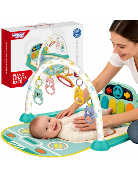 WOOPIE BABY interaktyvus žaidimų kilimėlis su pianinu, 10 dalių, garsai