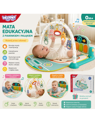 WOOPIE BABY Interactive Play Mat with Piano, 10 Pieces, Sounds