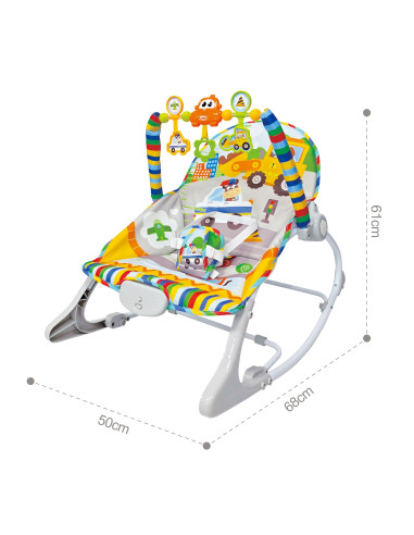 WOOPY BABY interaktyvus gultukas-vibro kėdutė su lankeliu