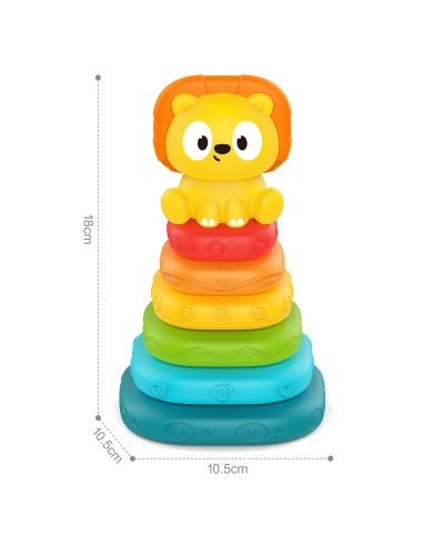 WOOPIE BABY Sensory Pyramid Tower Puzzle Lion 6m+