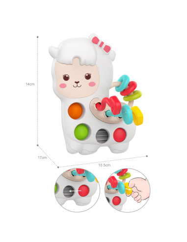 Игрушка-манипулятор WOOPI BABY в стиле Монтессори: лама, возраст 18 месяцев.