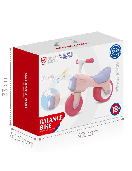 WOOPIE Balance Bike Ride-On Sound 18m+ Pink