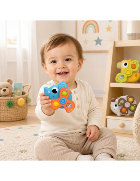 WOOPIE BABY Sensory Spinners Suction Cups Animals 3 pcs.