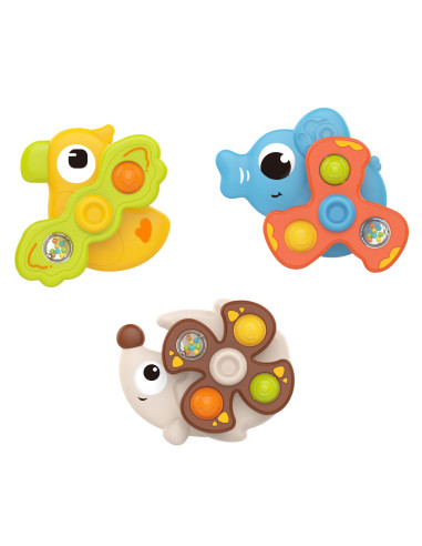 WOOPIE BABY Sensory Spinners Suction Cups Animals 3 pcs.