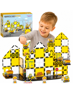 WOOPIE Magnetic Building Blocks 7.5 cm Construction Site STEAM 47 pcs.