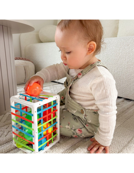 WOOPIE BABY Flexible Sensory Cube Sorter for Children Colorful Shapes 13 pcs.