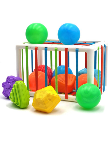 WOOPIE BABY Flexible Sensory Cube Sorter for Children Colorful Shapes 13 pcs.