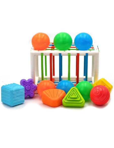 WOOPIE BABY Flexible Sensory Cube Sorter for Children Colorful Shapes 13 pcs.