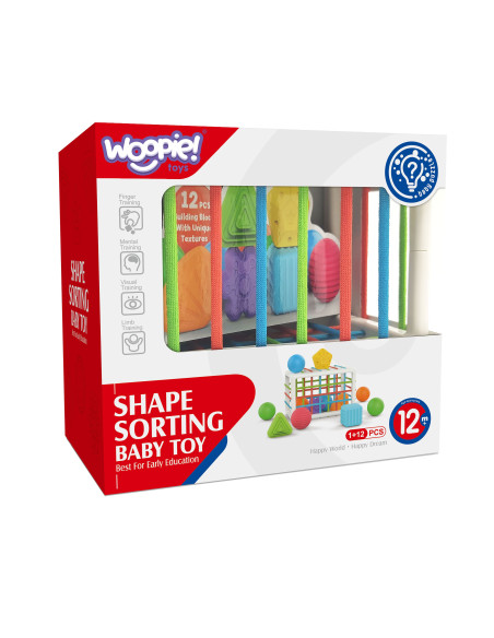 WOOPIE BABY Flexible Sensory Cube Sorter for Children Colorful Shapes 13 pcs.