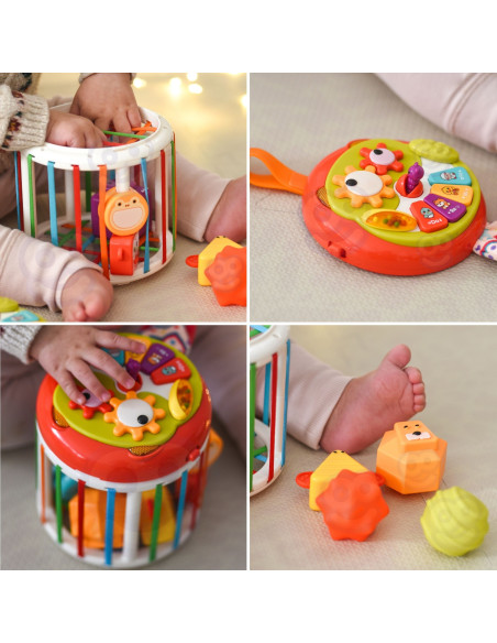 WOOPIE BABY interaktyvus būgnas „Roller“ sensorinis kubas