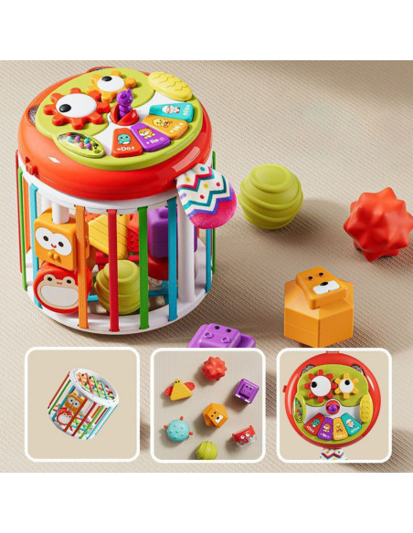 Интерактивный барабан WOOPI BABY Roller Sensory Cube