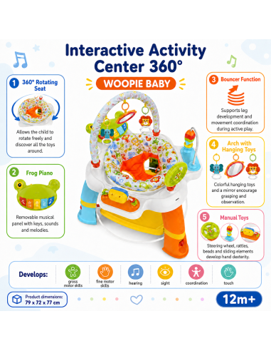 Интерактивный игровой центр WOOPI BABY с поворотным сиденьем, возраст 12 месяцев и старше.