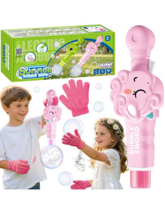 WOOPIE Smoke Bubble Gun Unicorn Fog Bubble Machine Rechargeable