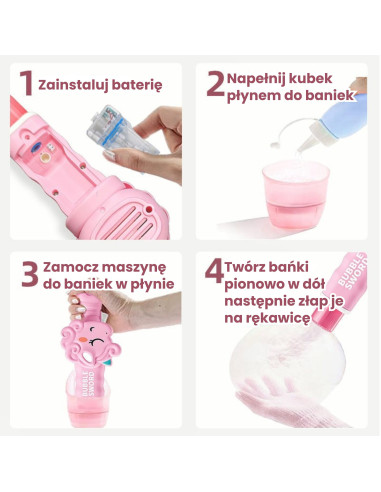 WOOPIE Smoke Bubble Gun Unicorn Fog Bubble Machine Rechargeable