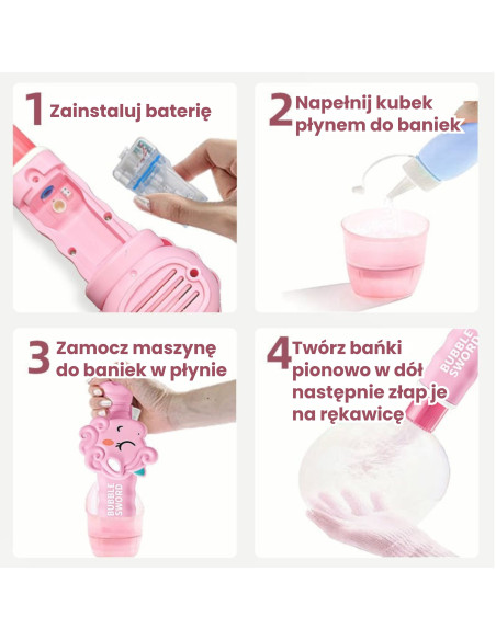 WOOPIE Smoke Bubble Gun Unicorn Fog Bubble Machine Rechargeable