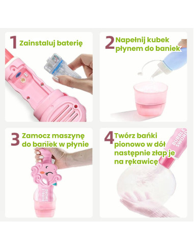 WOOPIE įkraunamas burbulų pistoletas "Dinozauras"