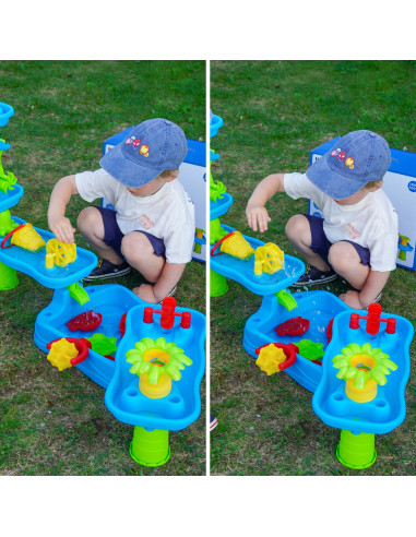 WOOPIE Huge Aquapark Water Table 6 in 1 Sandbox Waterfall Water Track 6-level Modular