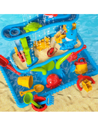 WOOPIE Huge Aquapark Water Table 6 in 1 Sandbox Waterfall Water Track 6-level Modular