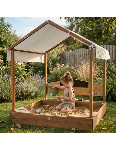 AXI Meli Sandbox House with a White Roof Mud Garden Kitchen