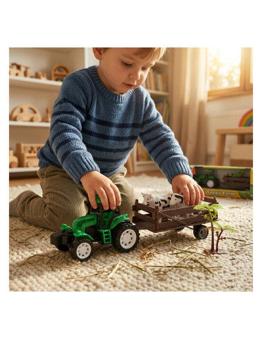 WOOPIE Farm Tractor with Trailer and Animals