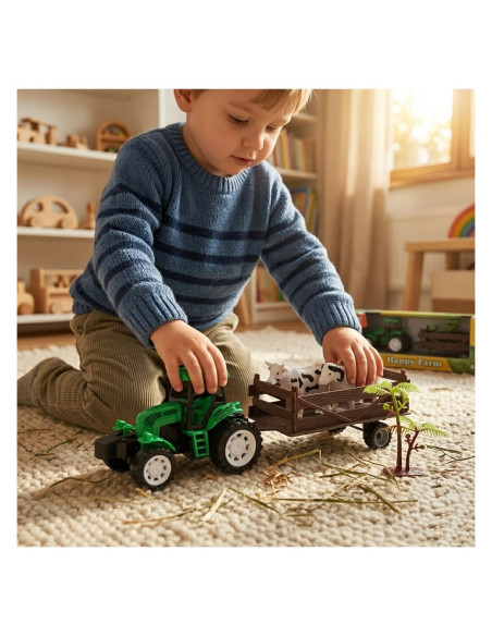WOOPIE Farm Tractor with Trailer and Animals