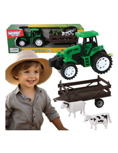 WOOPIE Farm Tractor with Trailer and Animals