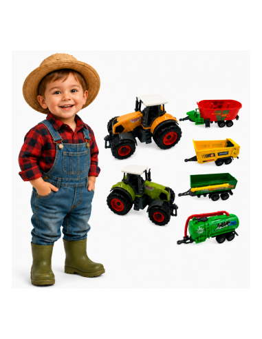 WOOPIE Mini Farmer Set Tractors with Trailers