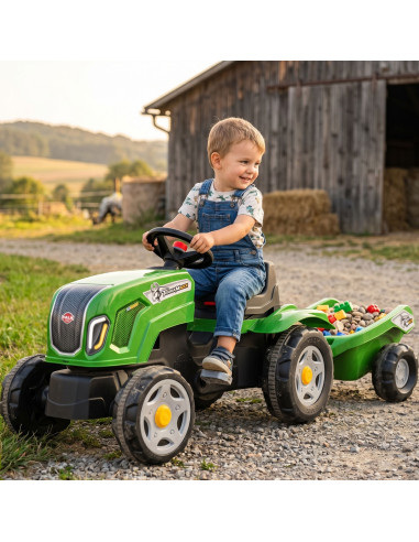 FALK Claas Terra Maxx Pedal Tractor with Trailer and Opening Bonnet 2-6 years